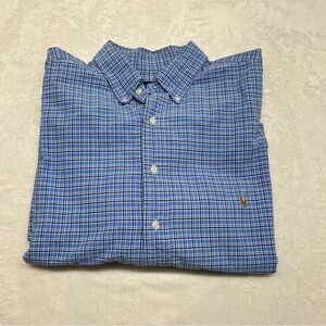 Ralph Lauren Plaid Oxford Shirt Mens XLT Tall Button Down Long Sleeve